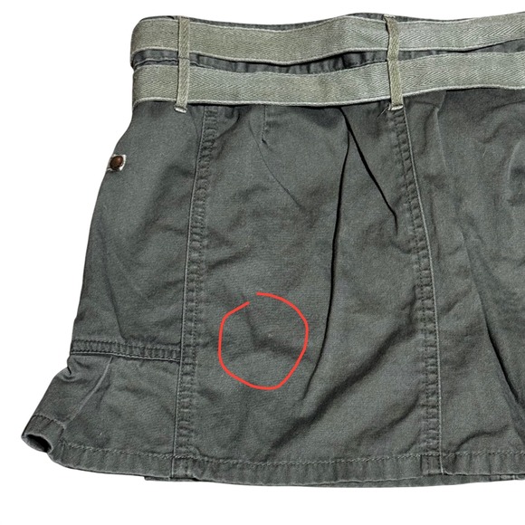 Y2K IT-GIRL Billabong Cargo Mini Skirt with Belt – Olive Green Size 3 VINTAGE - Picture 7 of 10